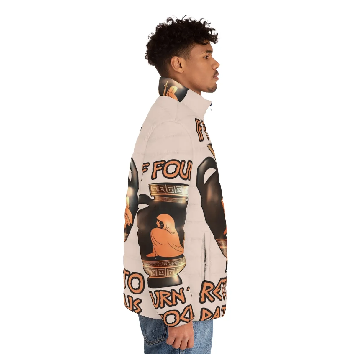 Achilles and Patroclus Inspired Puffer Jacket | Greek Mythology Apparel