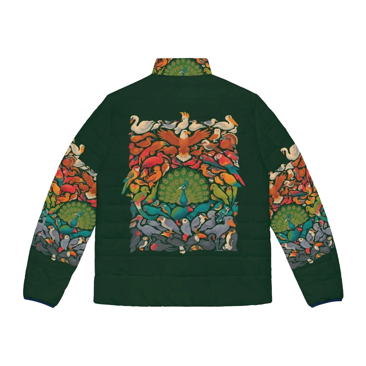 Aerial Spectrum Green Puffer Jacket: Vibrant Nature-Inspired Outerwear