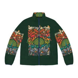 Aerial Spectrum Green Puffer Jacket: Vibrant Nature-Inspired Outerwear