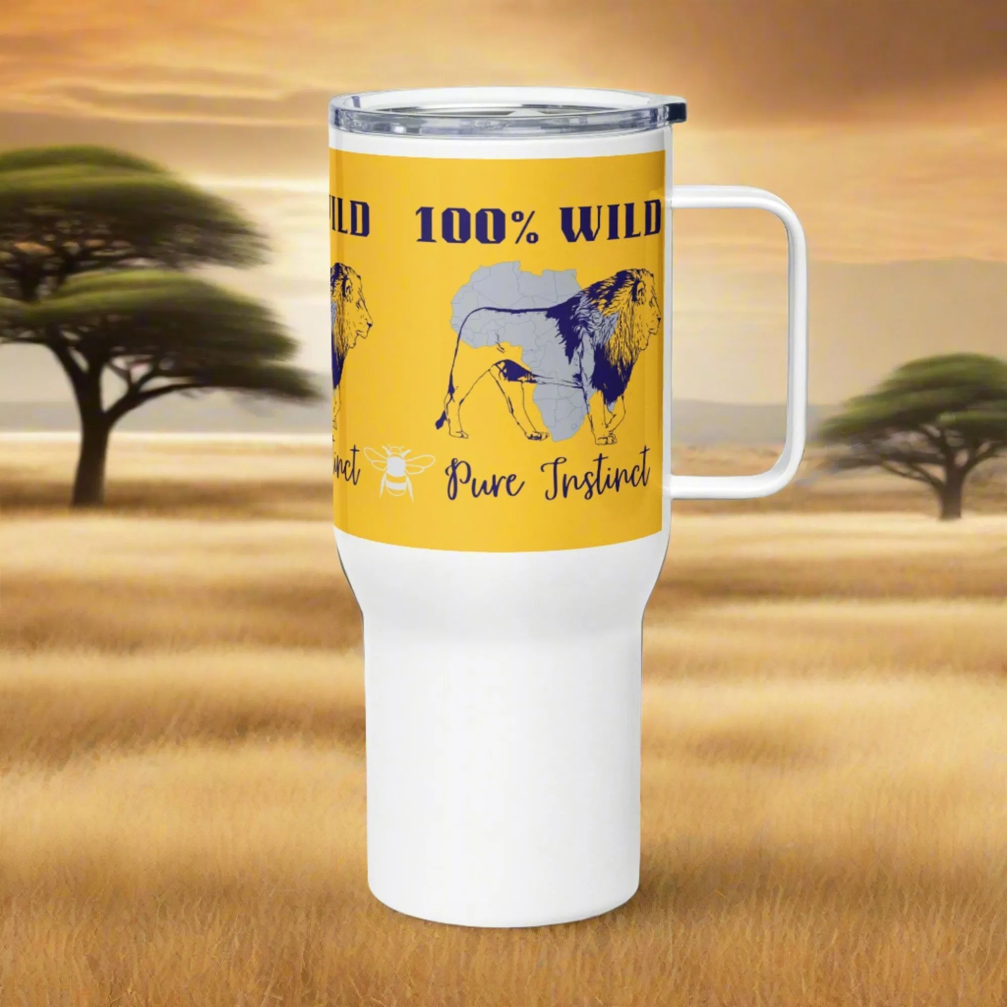 African Lion, Travel mug with handle