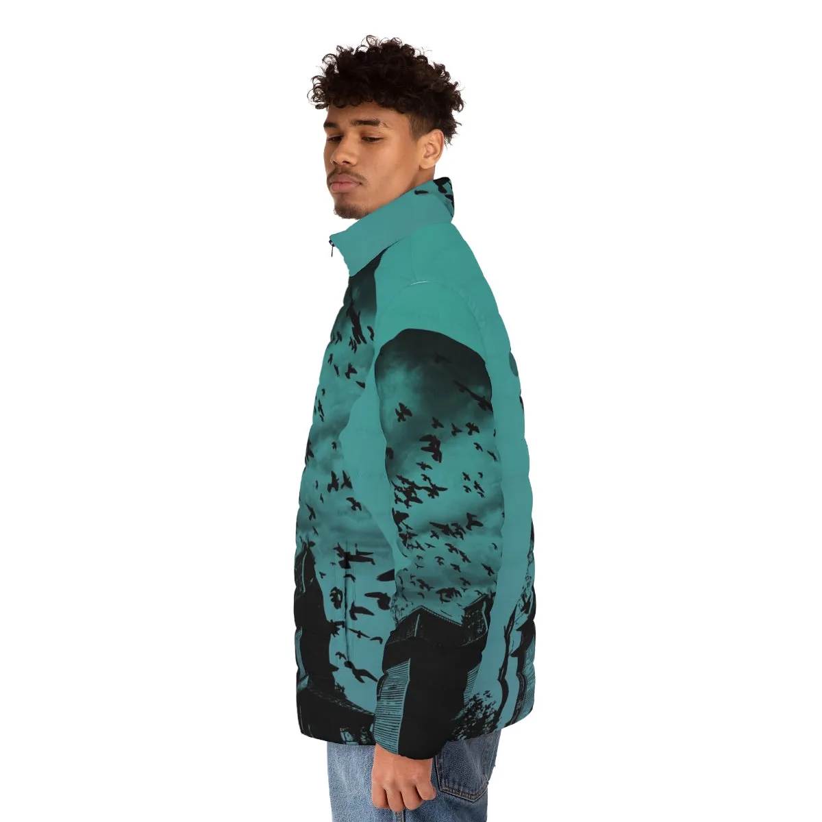 Alfred Hitchcock Inspired Gradient Puffer Jacket