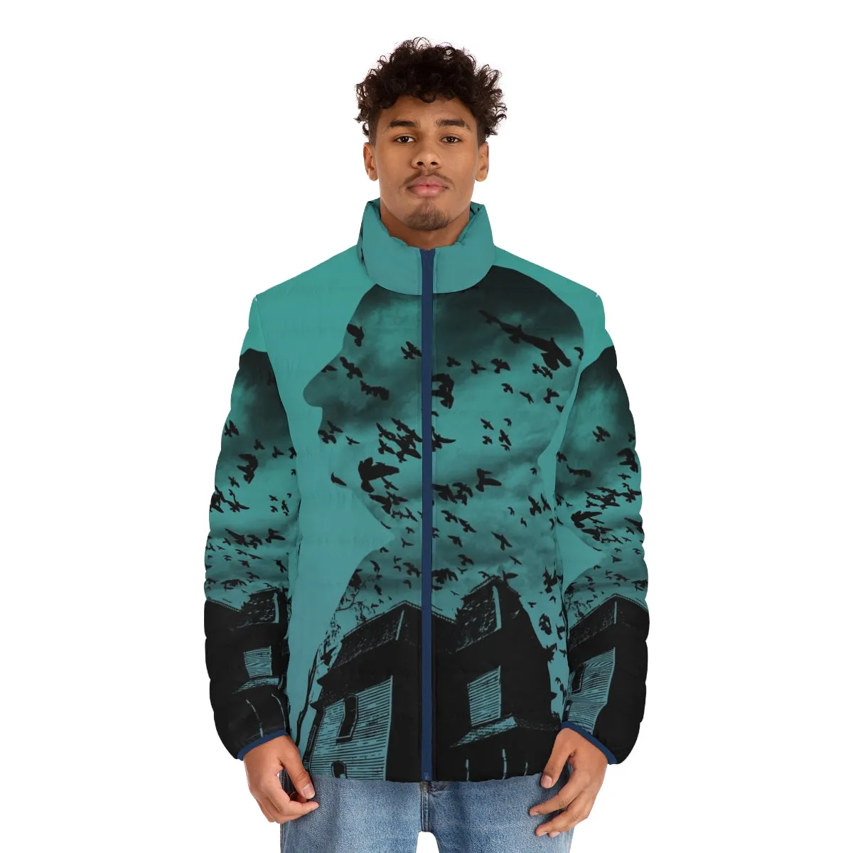 Alfred Hitchcock Inspired Gradient Puffer Jacket