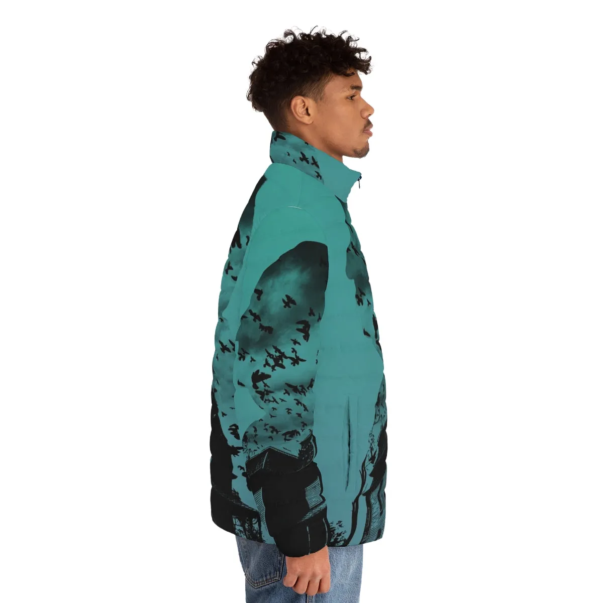 Alfred Hitchcock Inspired Gradient Puffer Jacket