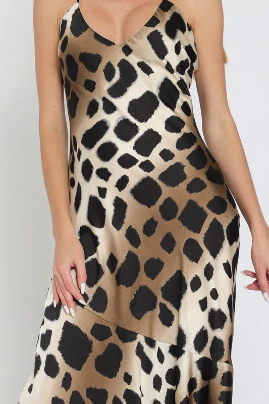 ANIMAL PRINT MAXI SLIP DRESS