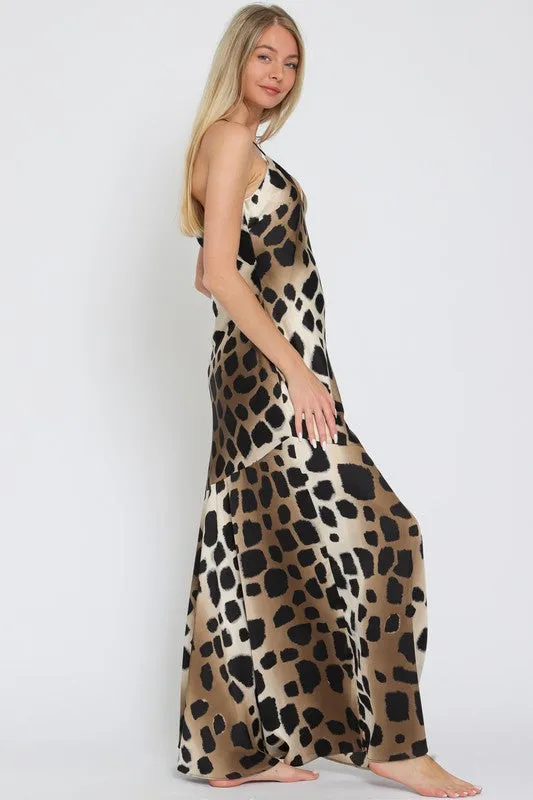 ANIMAL PRINT MAXI SLIP DRESS