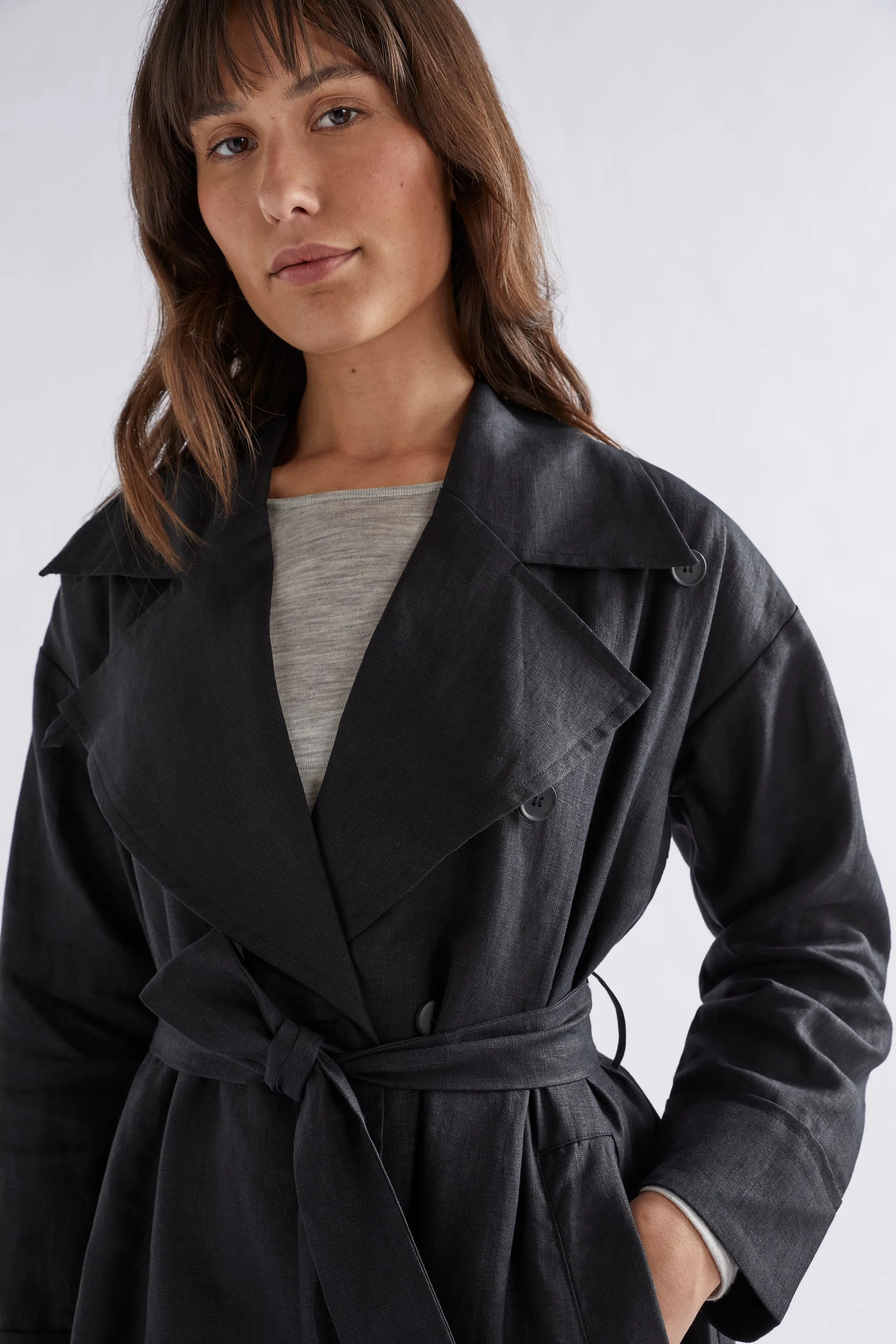 Anneli Linen Trench Coat