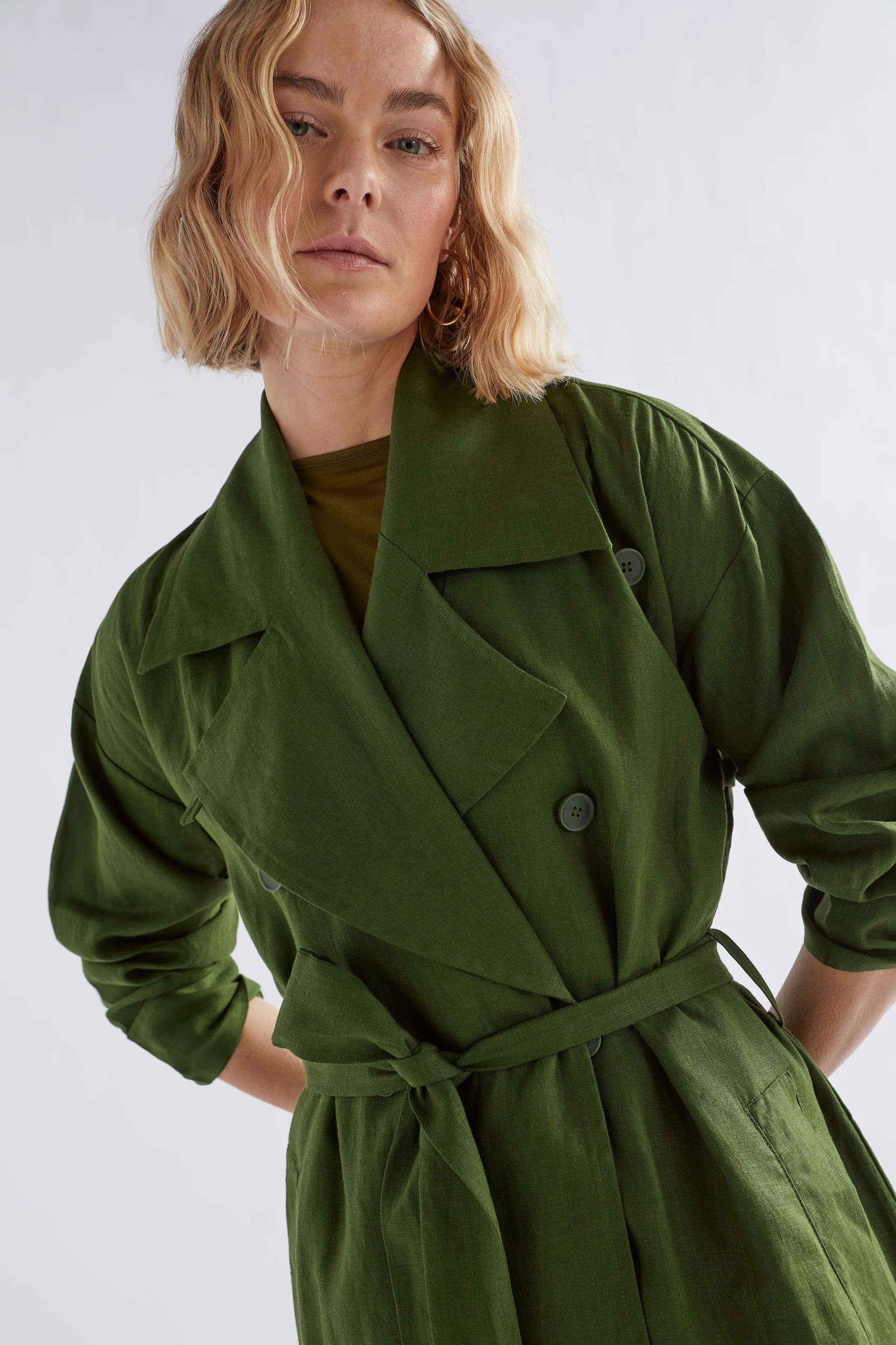 Anneli Linen Trench Coat