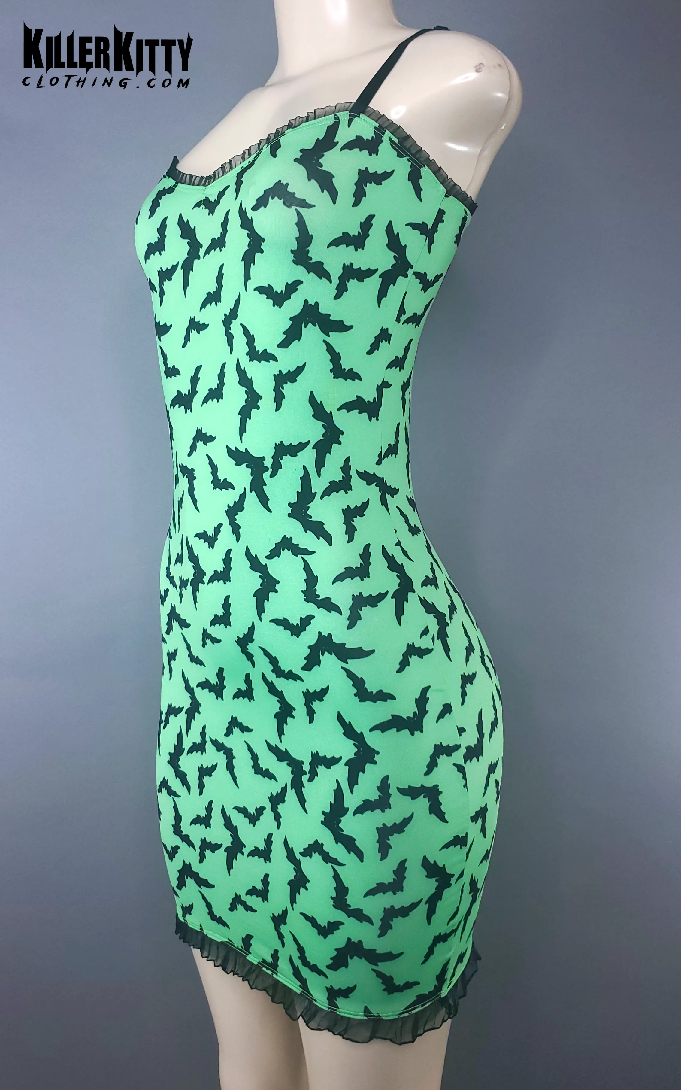 Bats Neon Green Bodycon Dress