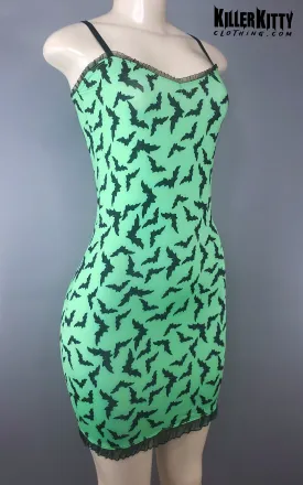 Bats Neon Green Bodycon Dress