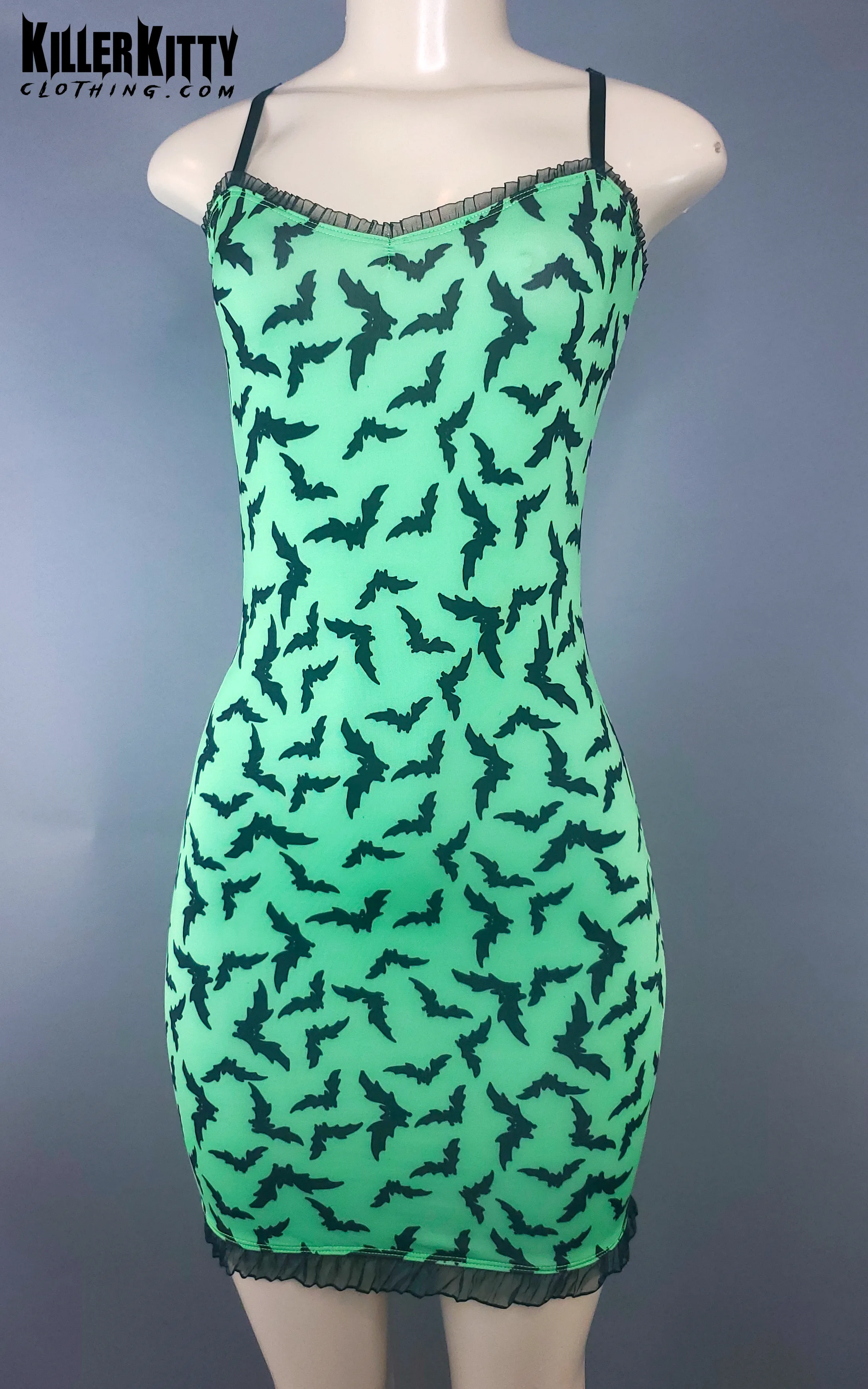 Bats Neon Green Bodycon Dress