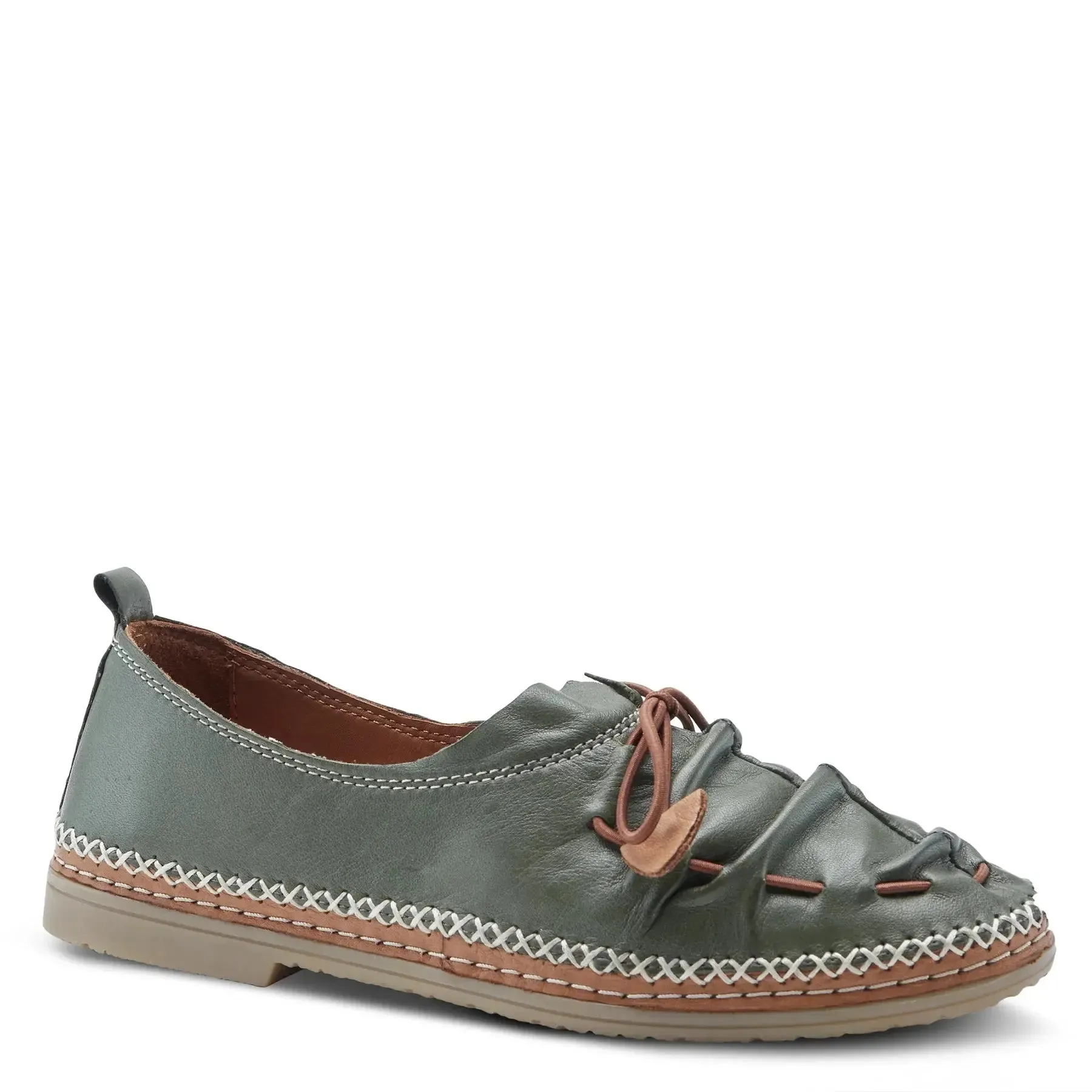 BERNA SHOES - OLIVE LEATHER