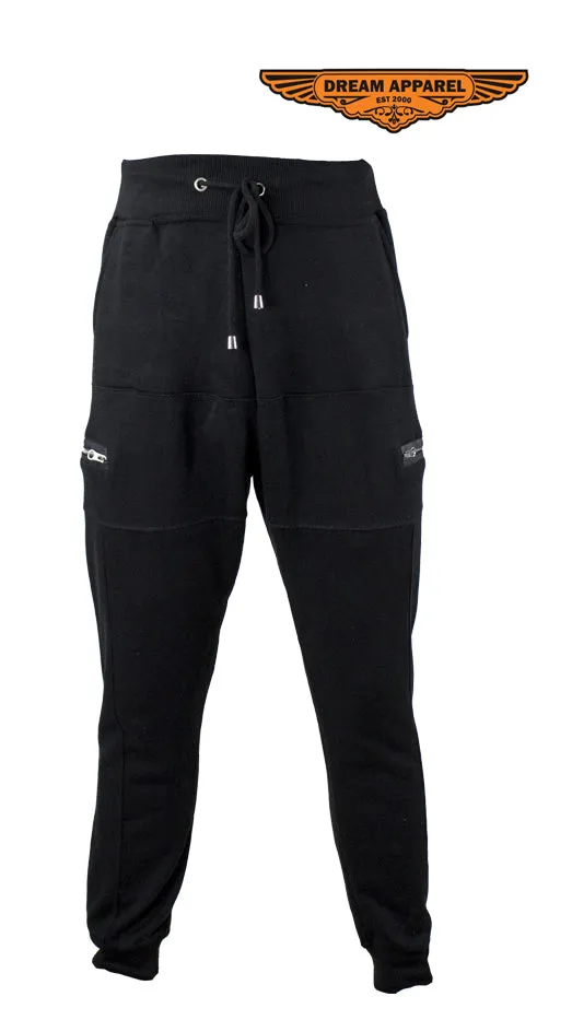 Black Multi-Pocket Dual Layered Sweat Joggers