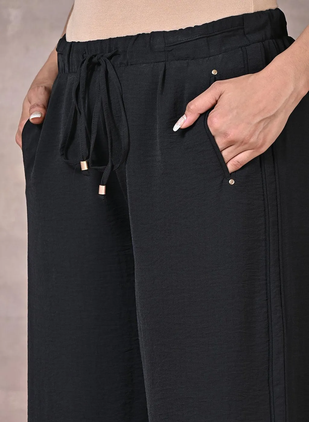 Black Pants With Elasticated Waist