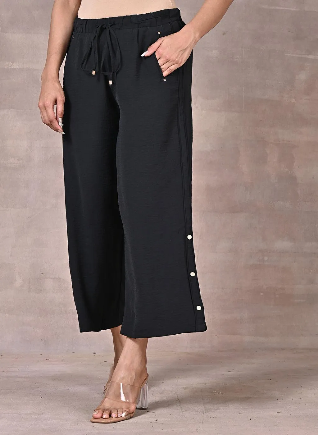 Black Pants With Elasticated Waist