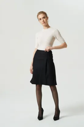 black pencil wool skirt, short winter skirt 1988#