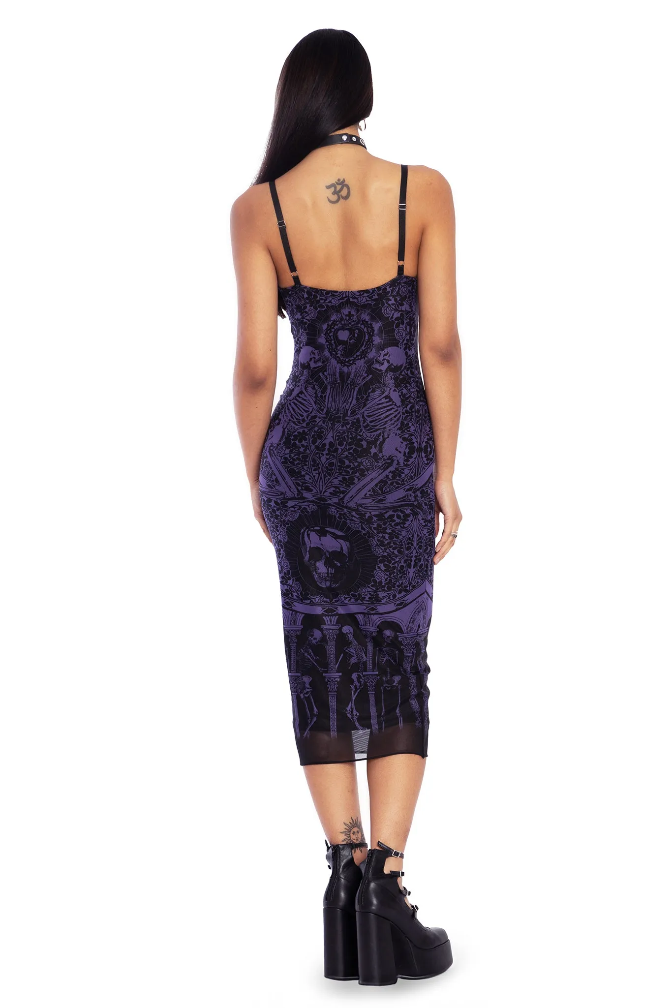 Blood Sacrifice Purple Sheer Bodycon Slip Dress