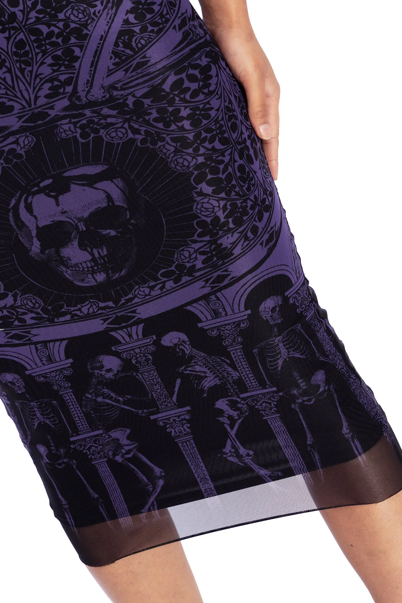 Blood Sacrifice Purple Sheer Bodycon Slip Dress