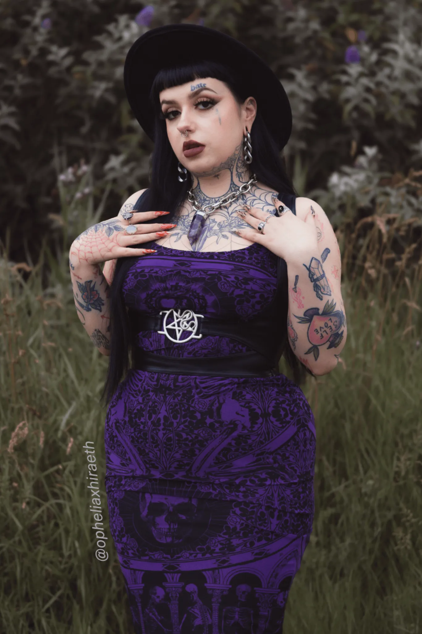 Blood Sacrifice Purple Sheer Bodycon Slip Dress