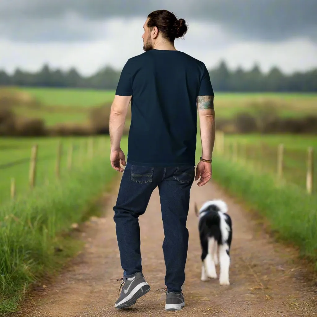 Border Collie print, organic cotton t-shirt