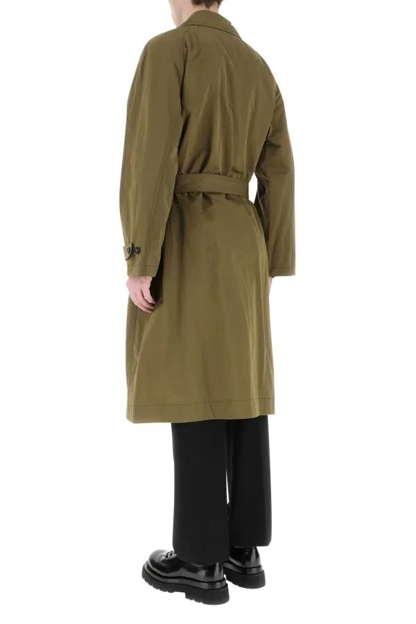 BOTTEGA VENETA | Olive green nylon trench coat