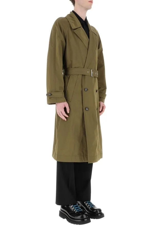 BOTTEGA VENETA | Olive green nylon trench coat