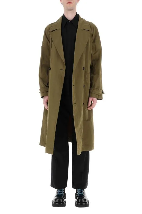 BOTTEGA VENETA | Olive green nylon trench coat