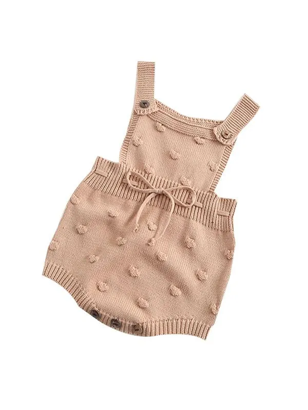 Bubble Balls Sleeveless Bodysuit Knitted Baby Suspender chrochet Romper