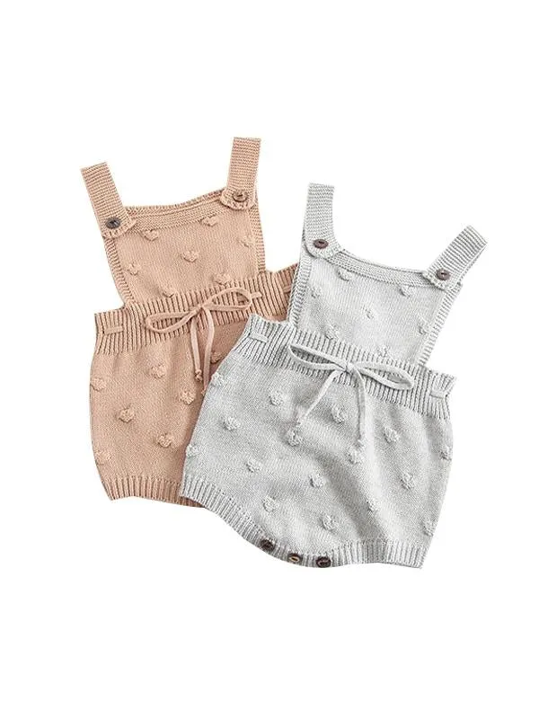 Bubble Balls Sleeveless Bodysuit Knitted Baby Suspender chrochet Romper