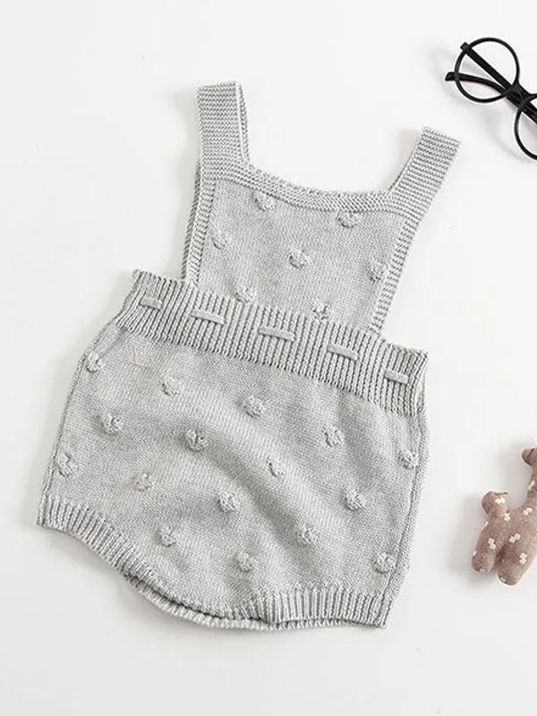 Bubble Balls Sleeveless Bodysuit Knitted Baby Suspender chrochet Romper