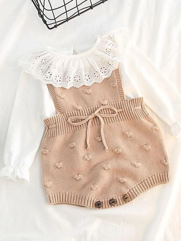 Bubble Balls Sleeveless Bodysuit Knitted Baby Suspender chrochet Romper