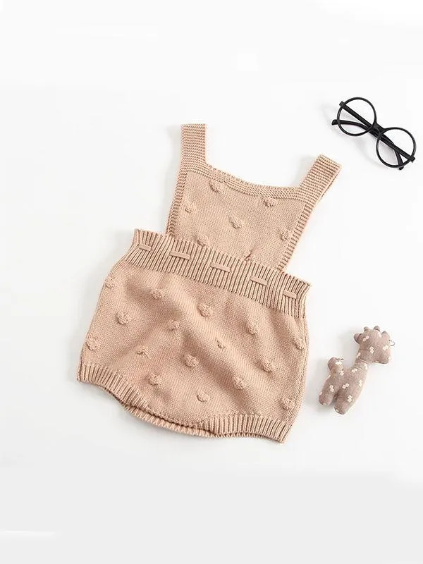 Bubble Balls Sleeveless Bodysuit Knitted Baby Suspender chrochet Romper