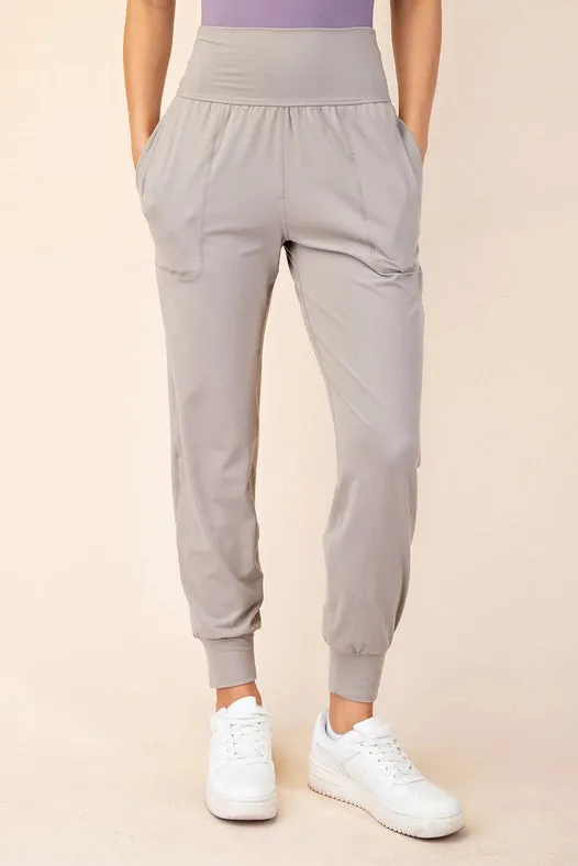 Butter Soft Joggers with Pockets stone taupe