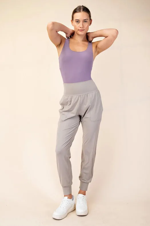 Butter Soft Joggers with Pockets stone taupe