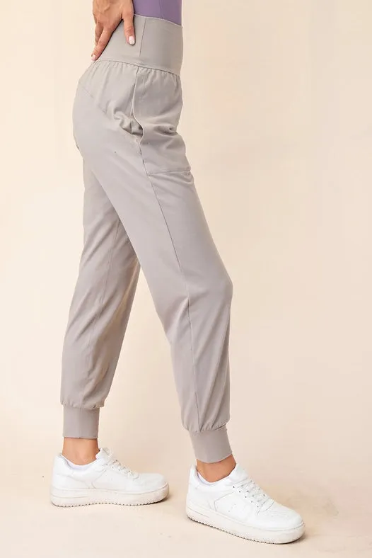 Butter Soft Joggers with Pockets stone taupe