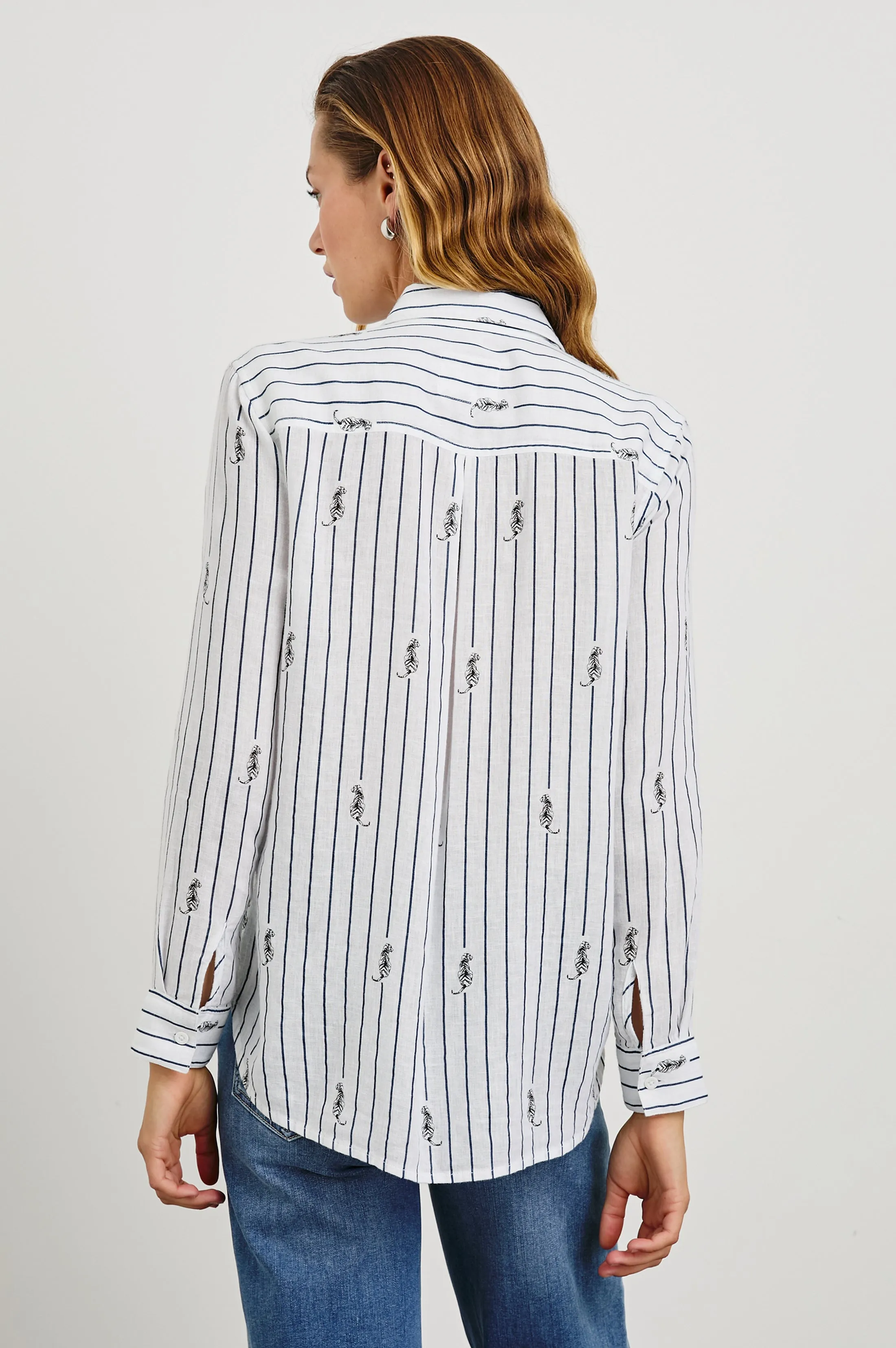 CHARLI SHIRT - NAVY STRIPED TIGERS