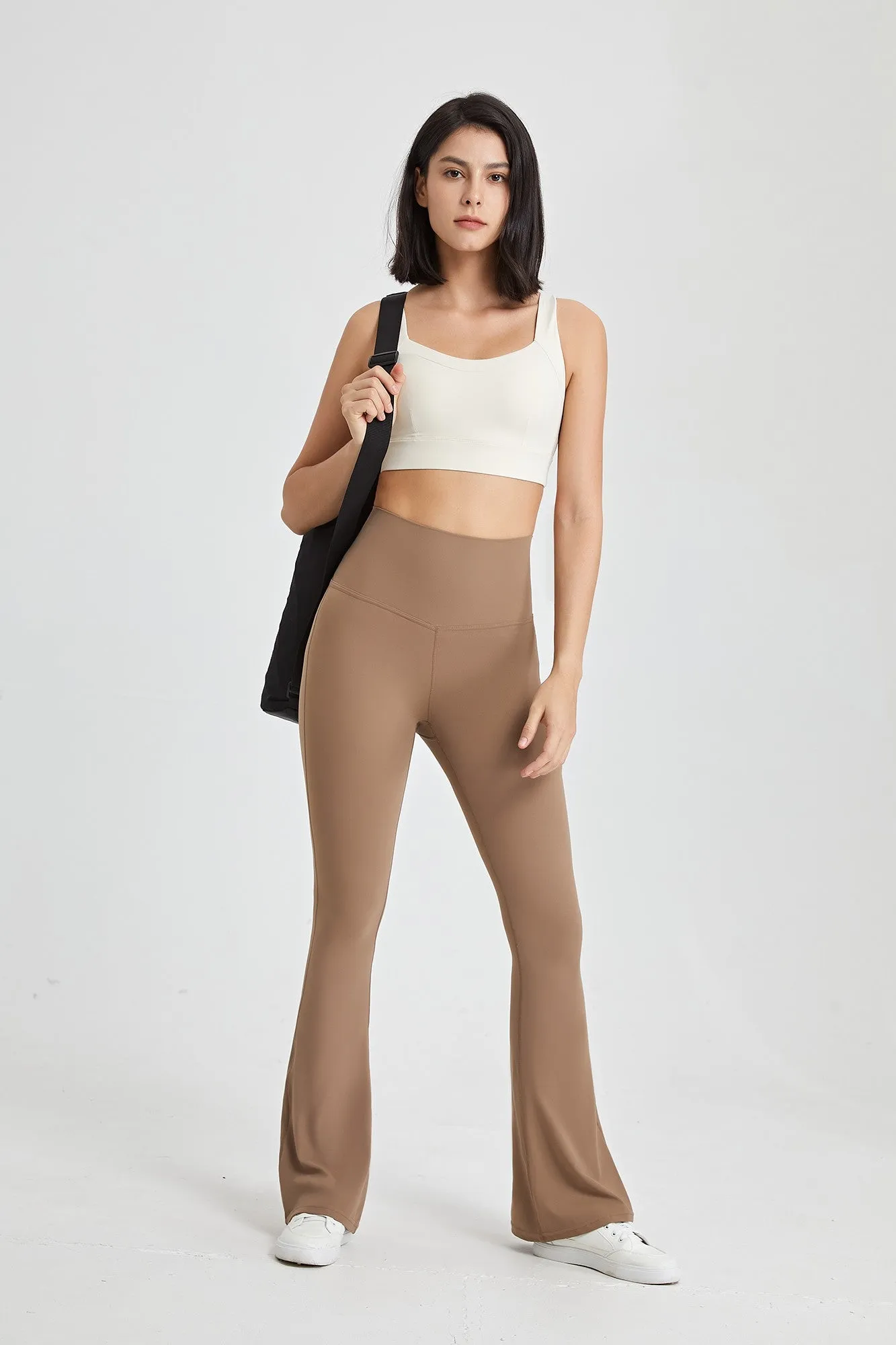 Cutout Cross Back Flare Leggings