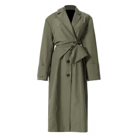 Deconstructed Lapel Collar Single Breasted Detachable Layered Trench Coat