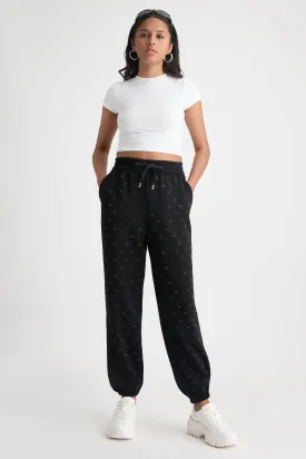 Devil Wears Cupid Black Joggers