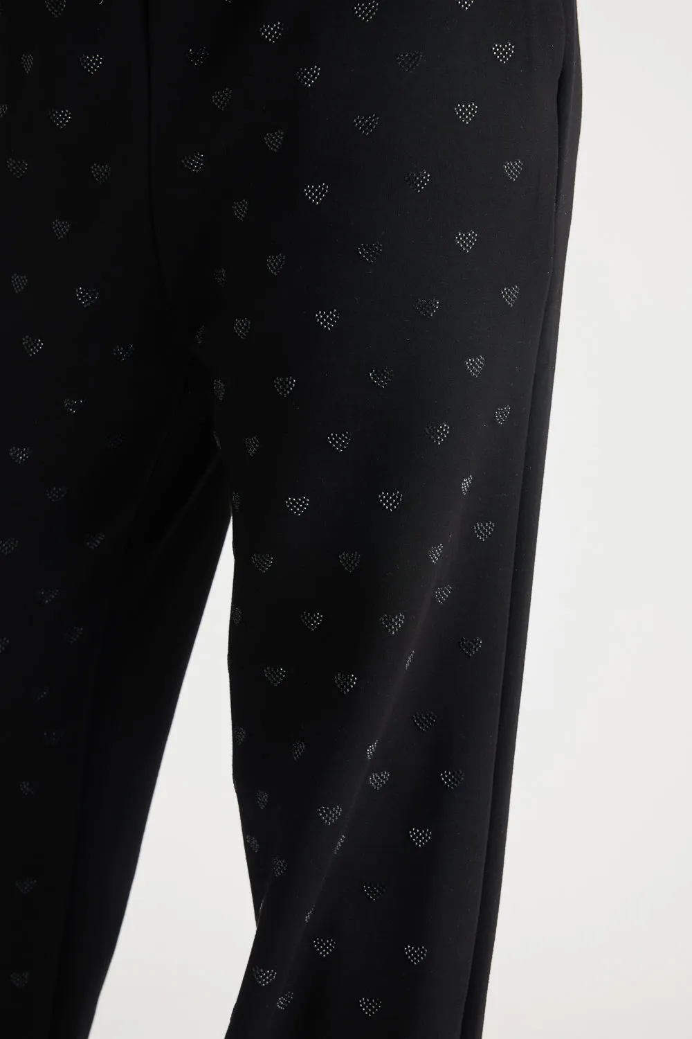 Devil Wears Cupid Black Joggers