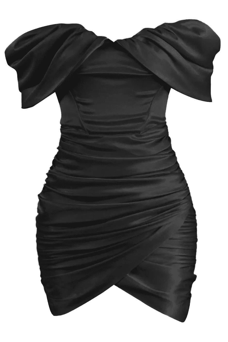 Divine Satin Corset Trendy Dress - Black