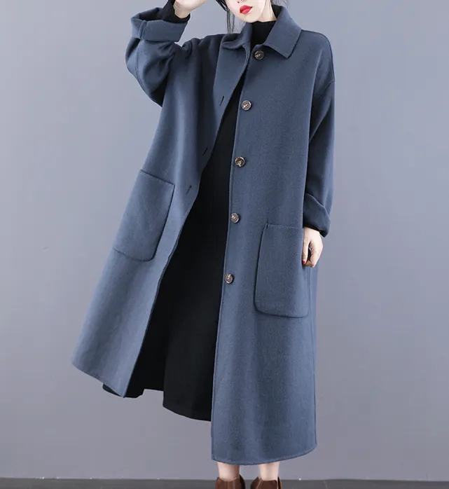 Double Face Wool  Coat Handmade Long Warm Long Women Wool Coat Jacket/9877