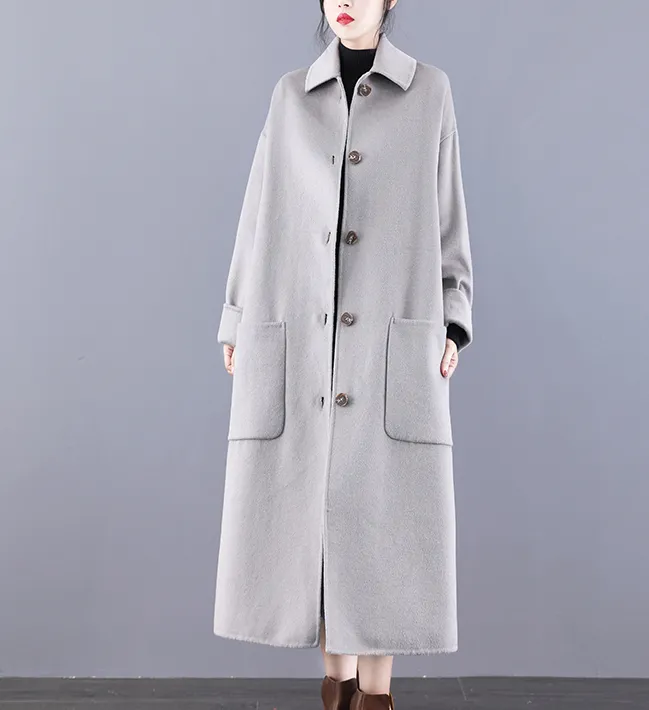 Double Face Wool  Coat Handmade Long Warm Long Women Wool Coat Jacket/9877