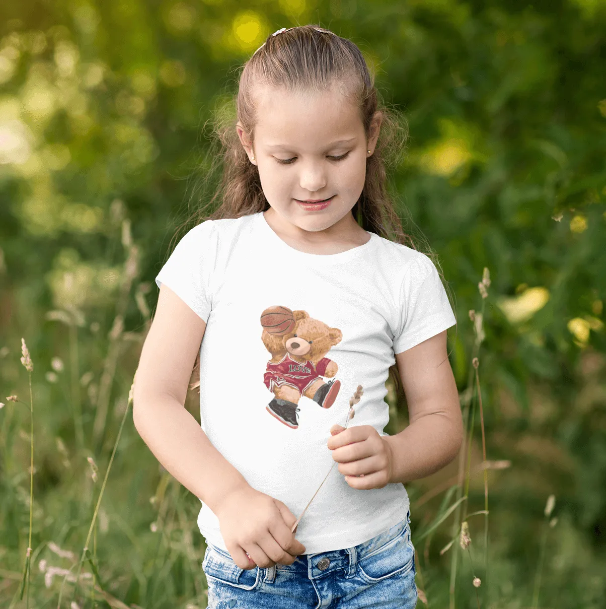 Eco-Friendly Basketball Bear Kids T-shirt