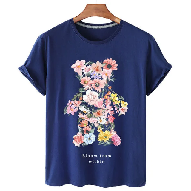 Eco-Friendly Flower Bear T-shirt