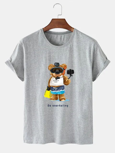 Eco-Friendly Snorkeling Bear T-shirt