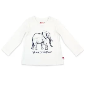 Elephant Organic Cotton Long Sleeve Swing Tee