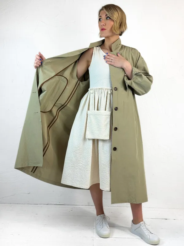 Emin   Paul Oversized Olive Trench Coat