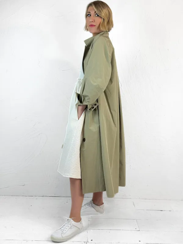 Emin   Paul Oversized Olive Trench Coat