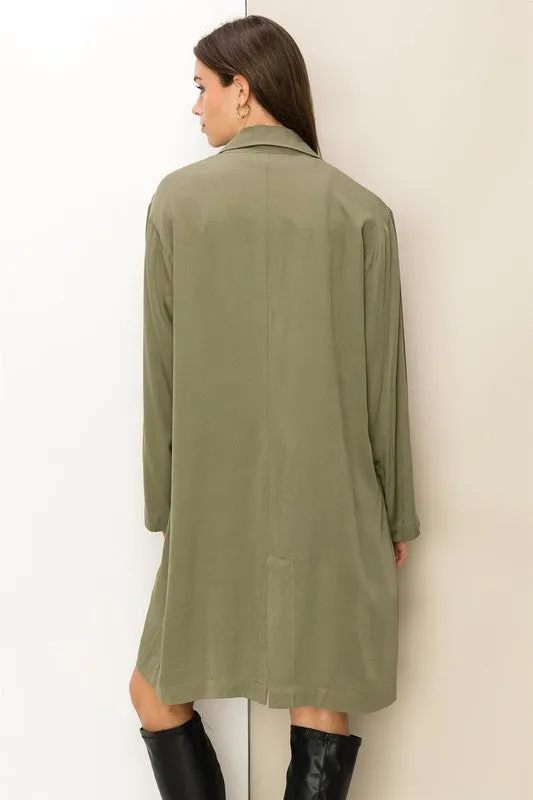 Enlightened Button Front Oversized Coat