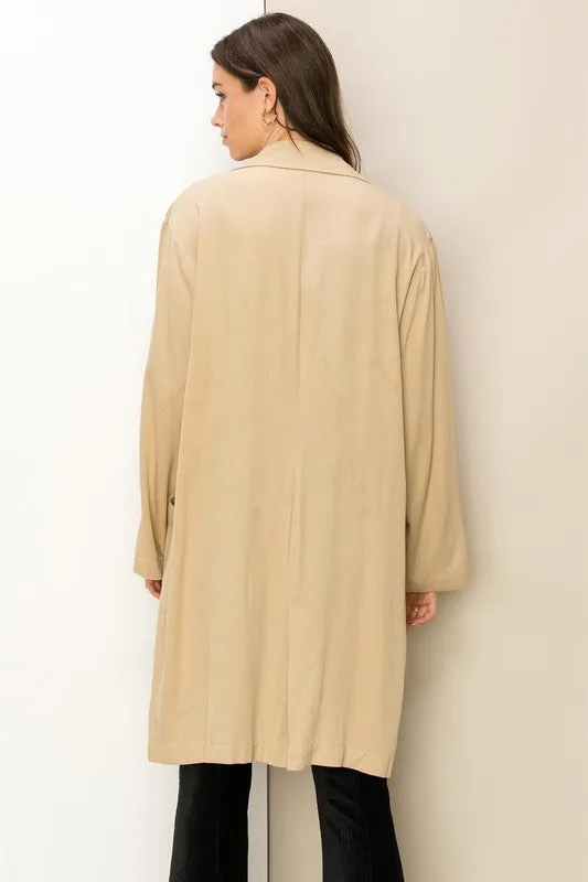 Enlightened Button Front Oversized Coat